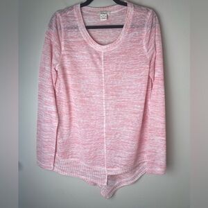 Sundance Sweater Womens M "Beautiful Dreamer" Pink Asymmetrical Hem Space Dye